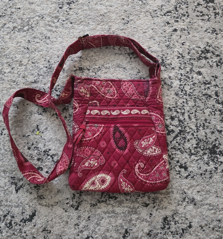 Vera Bradley Red Paisley Quilted Crossbody Bag Y2k Western Rodeo Cottagecore